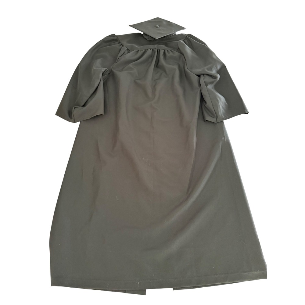 Herff Jones Black Graduation Gown and Cap Set Matte Finish Unisex 50 Inch Length